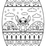 Stitch’s Magical Quilt Adventure Coloring Page