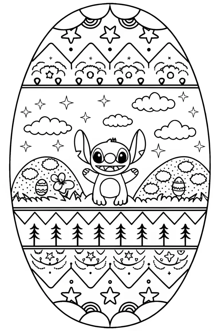 Stitch’s Magical Quilt Adventure Coloring Page coloring pages