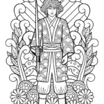 Demon Slayer and Elemental Spirits Coloring Page