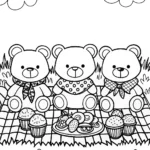 Teddy Bears Picnic Coloring Page