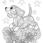 Puppy Explorer in a Bubble Land Coloring Page