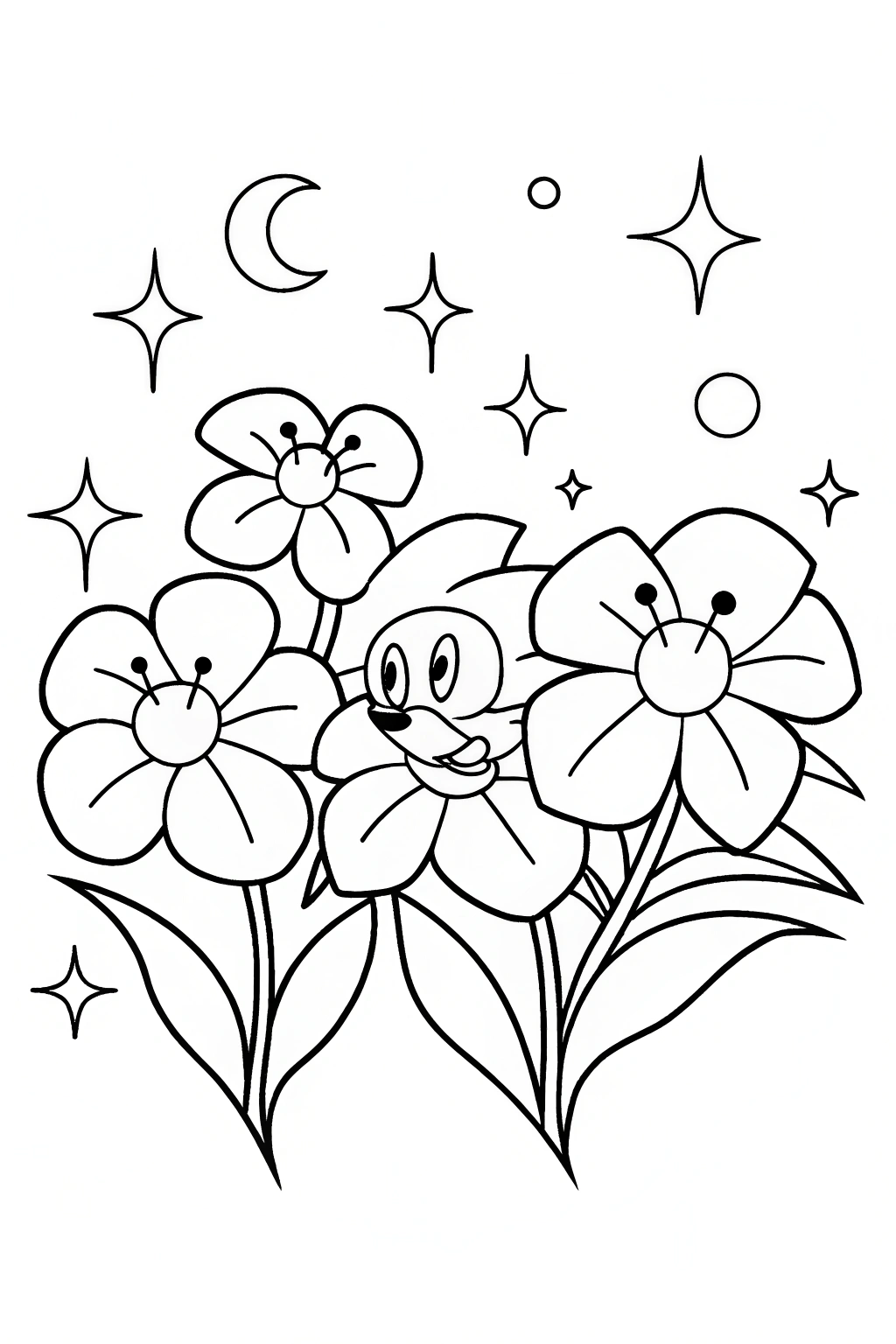Sonic’s Galactic Garden Coloring Page