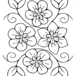 Whimsical Flower Mosaic Coloring Page