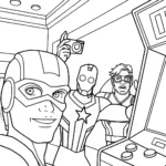Avengers Arcade Adventure Coloring Page