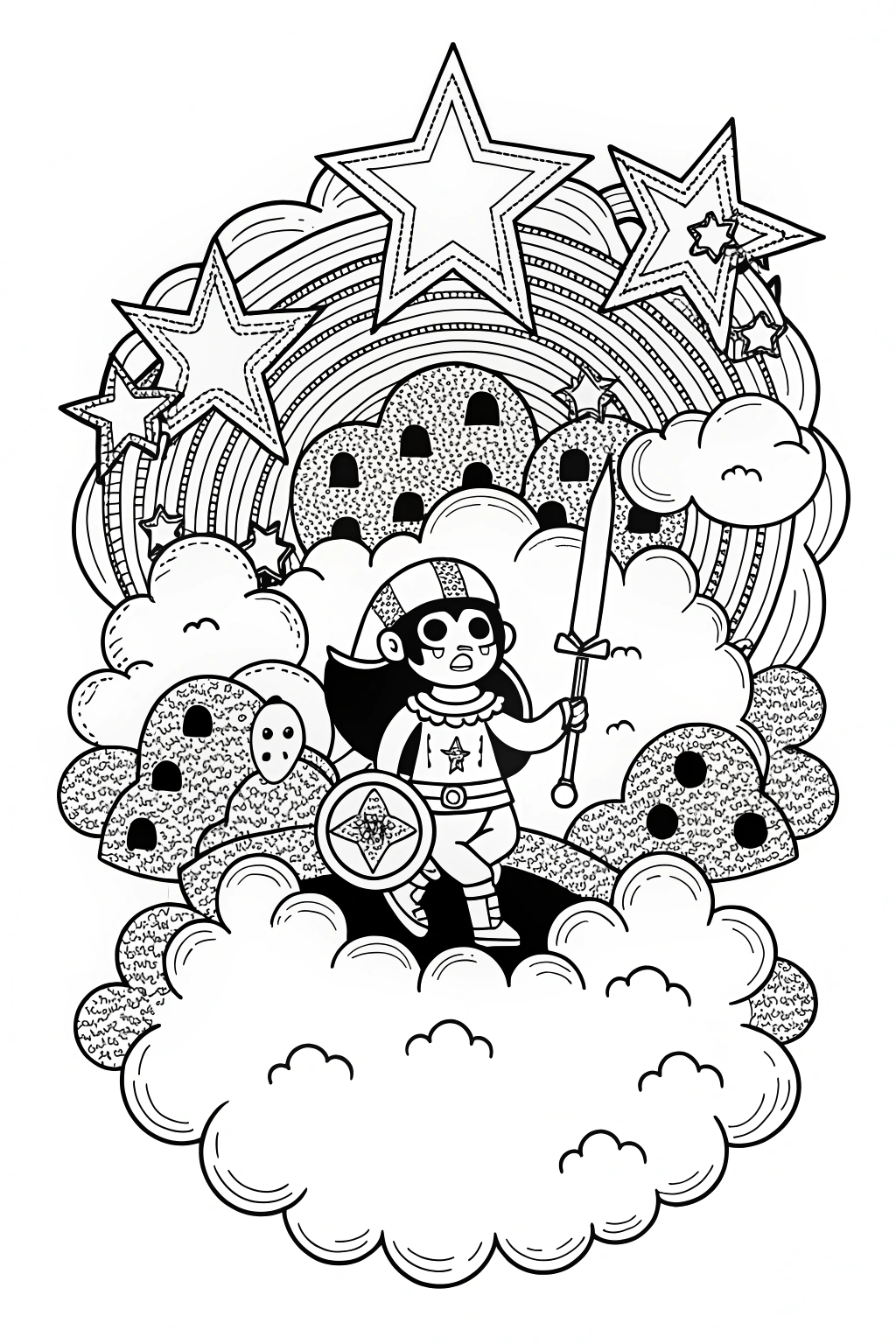 Minecraft Dreamscape Adventure Coloring Page