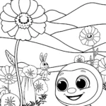 Huggy Wuggy’s Poppy Garden Adventure Coloring Page