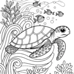 The Serene Sea Turtle Sanctuary Coloring Page