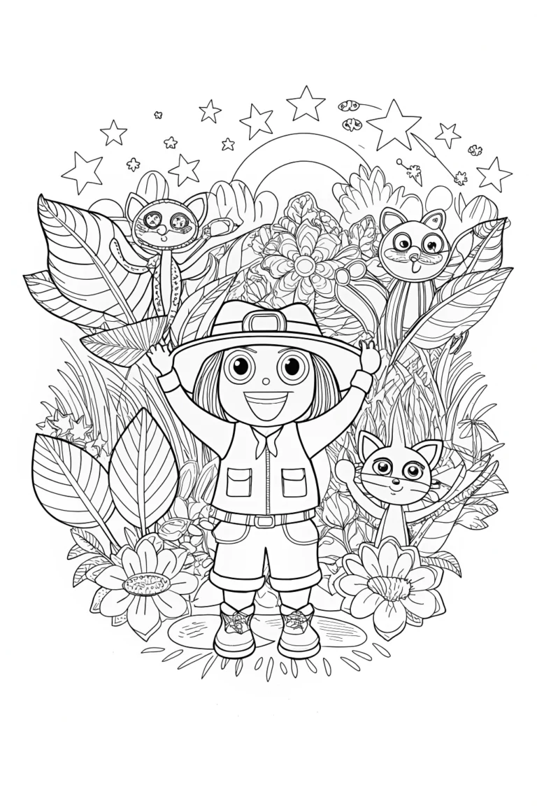 Gabby’s Cosmic Jungle Safari Coloring Page coloring pages