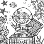 Captain Barnacles’ Bubble Adventure Coloring Page