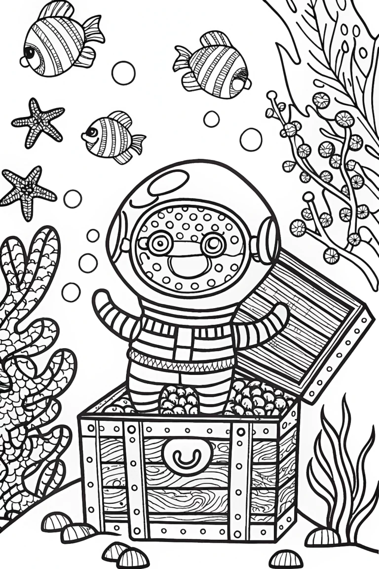 Captain Barnacles’ Bubble Adventure Coloring Page coloring pages