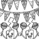 Lightning Bolt Fiesta Coloring Page