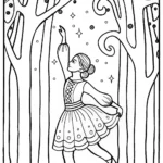 Ninja in the Enchanted Dance Coloring Page