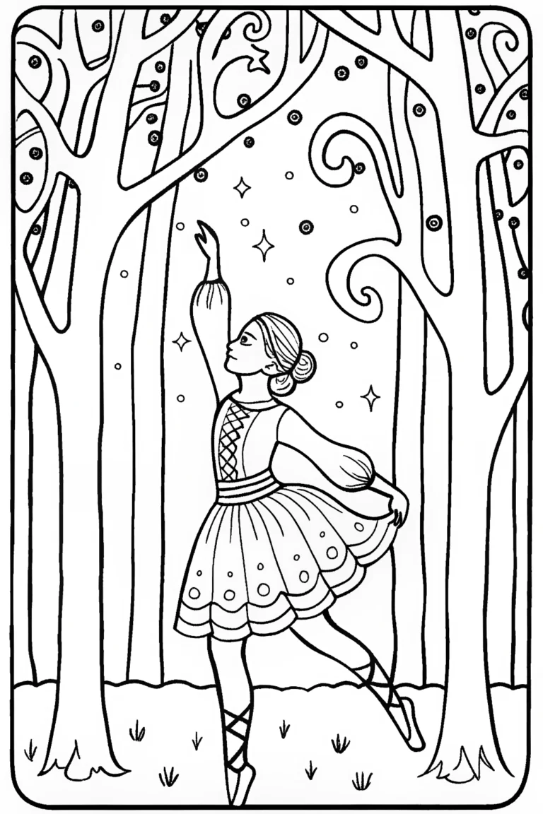 Ninja in the Enchanted Dance Coloring Page coloring pages