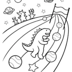 Godzilla’s Galactic Race Coloring Page