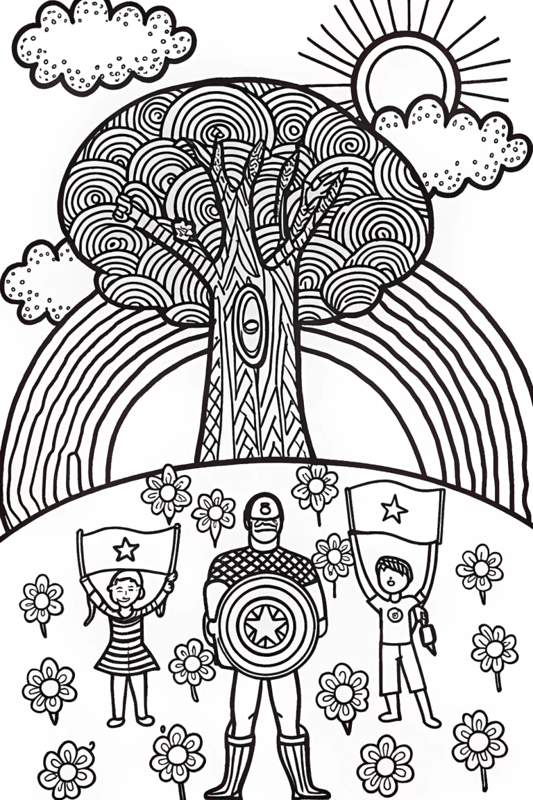 Captain America and the Eco Warriors Coloring Page coloring pages