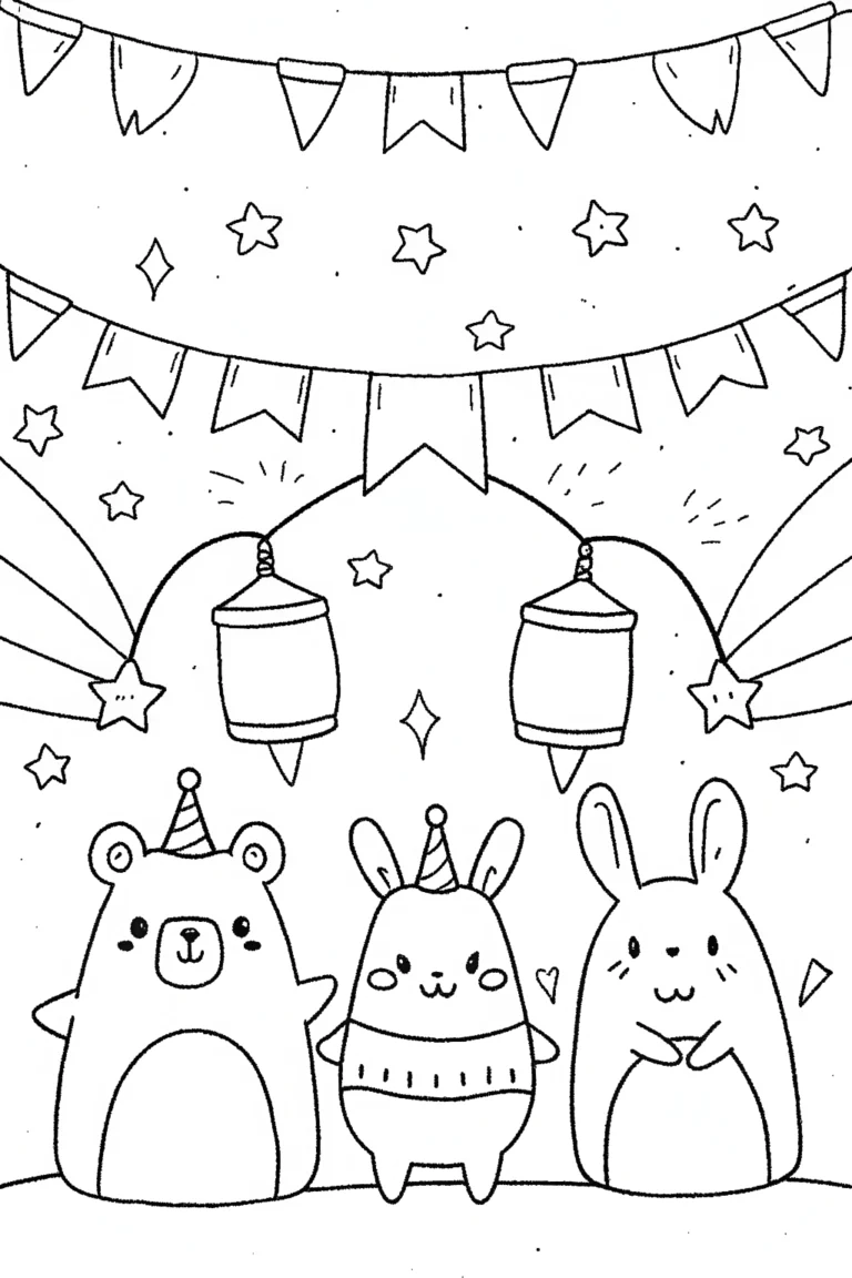 Squishmallow Festival of Lights Coloring Page coloring pages