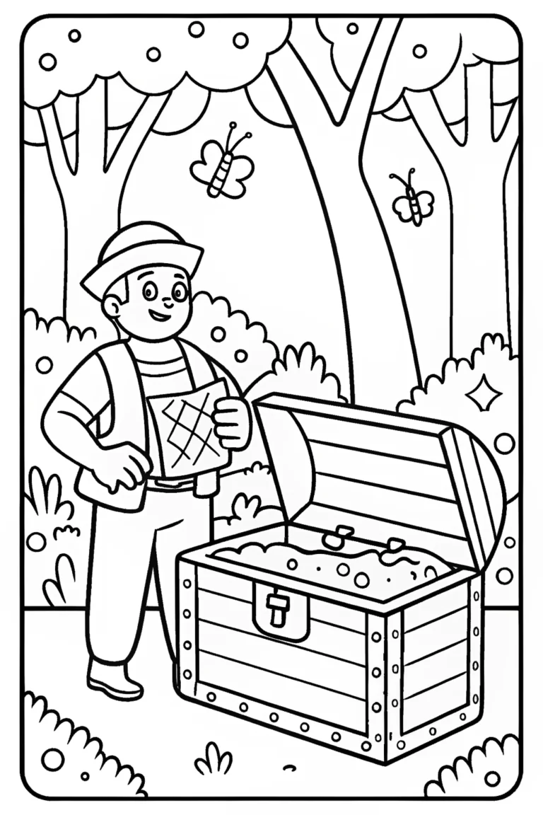Blippi’s Enchanted Treasure Hunt Coloring Page coloring pages
