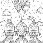 Ice Cream Parade Coloring Page