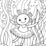 Axolotl’s Underwater Spellbinding Dance Coloring Page