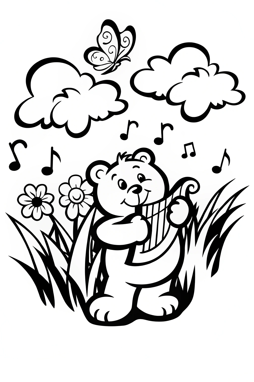 Care Bear’s Enchanted Music Garden Coloring Page
