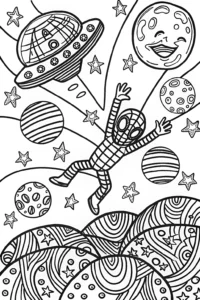 A coloring page of Miles Morales’ Cosmic Adventure Coloring Page