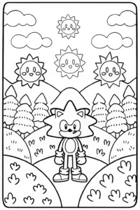 A coloring page of Sonic the Hedgehog Weather Wizards Coloring Page