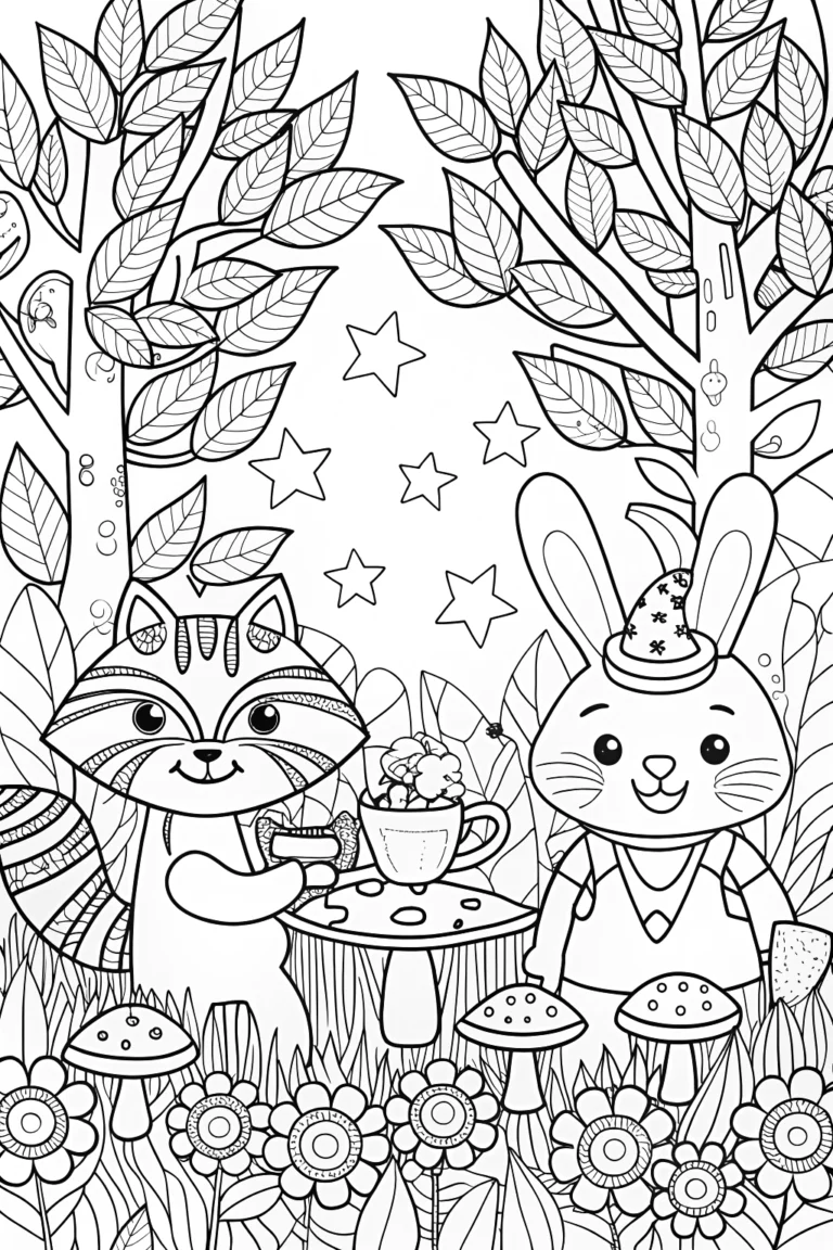 The Enchanted Tea Party Coloring Page coloring pages