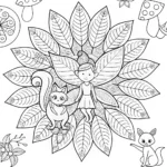 The Enchanted Leaf Bower Coloring Page