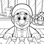 Mario’s Magical Bakery Adventure Coloring Page