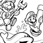 Mario and Luigi’s Plumbing Adventure Coloring Page