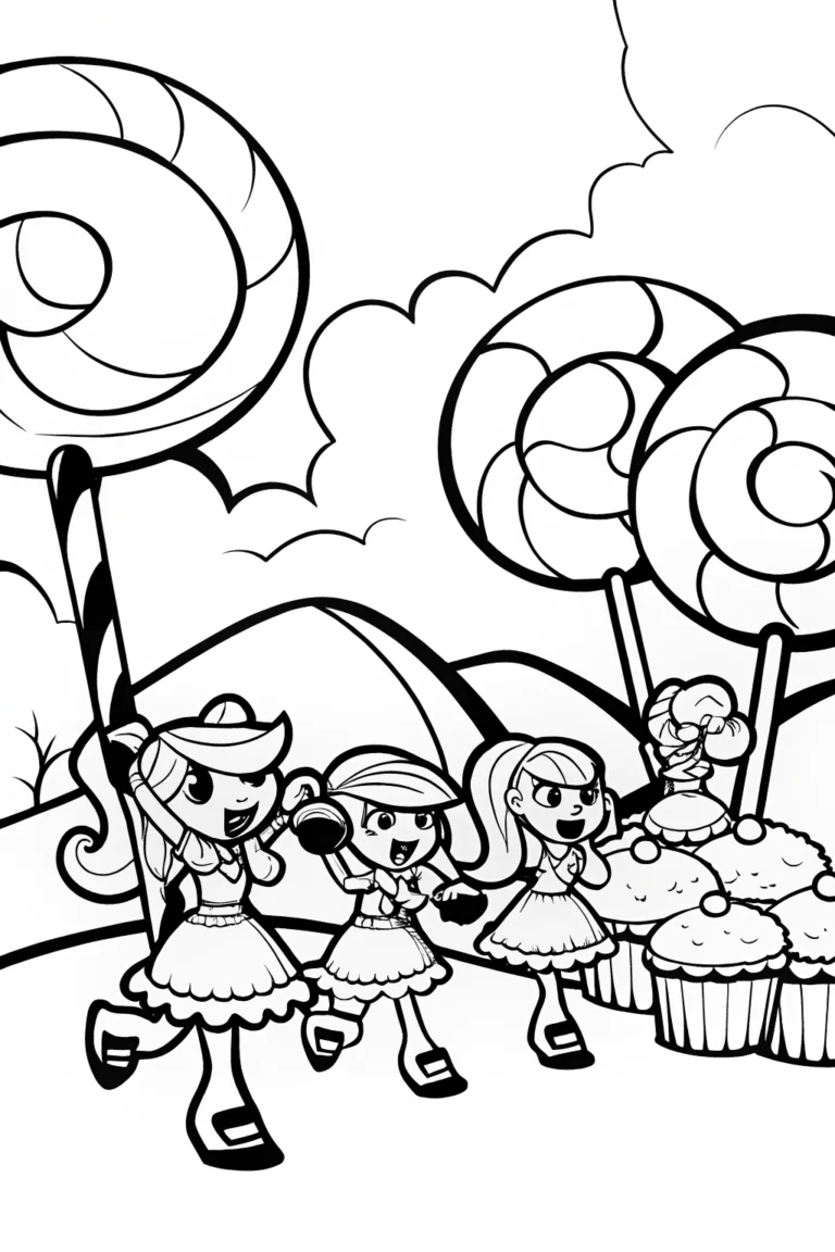Bratz Fashion Adventure in Candy Land Coloring Page coloring pages