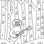 Huggy Wuggy’s Musical Adventure Coloring Page