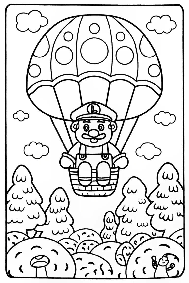 Luigi’s Balloon Adventure Coloring Page coloring pages