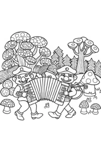 A coloring page of Mario and Luigi’s Musical Adventure Coloring Page