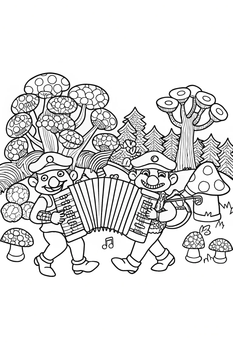 Mario and Luigi’s Musical Adventure Coloring Page coloring pages
