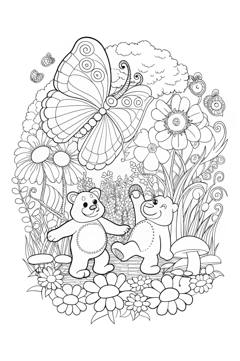 Care Bears’ Magical Garden Adventure Coloring Page coloring pages