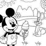 Mickey Mouse Ice Cream Stand Coloring Page