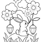 Banban’s Magical Garden Lantern Festival Coloring Page