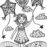 Barbie’s Dreamy Sky Adventure Coloring Page