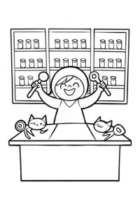 A coloring page of Gabby’s Monster Machine Workshop Coloring Page
