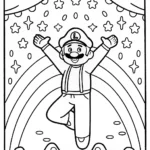 Mario’s Magical Mushroom Ballet Coloring Page