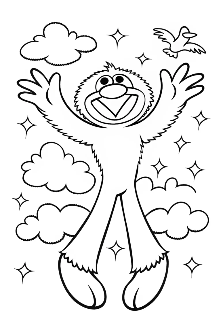 Huggy Wuggy’s Dreamy Adventure Coloring Page coloring pages