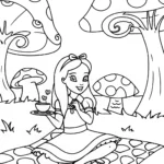 Alice’s Musical Tea Party Coloring Page