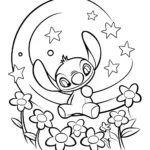Stitch’s Galactic Garden Workshop Coloring Page