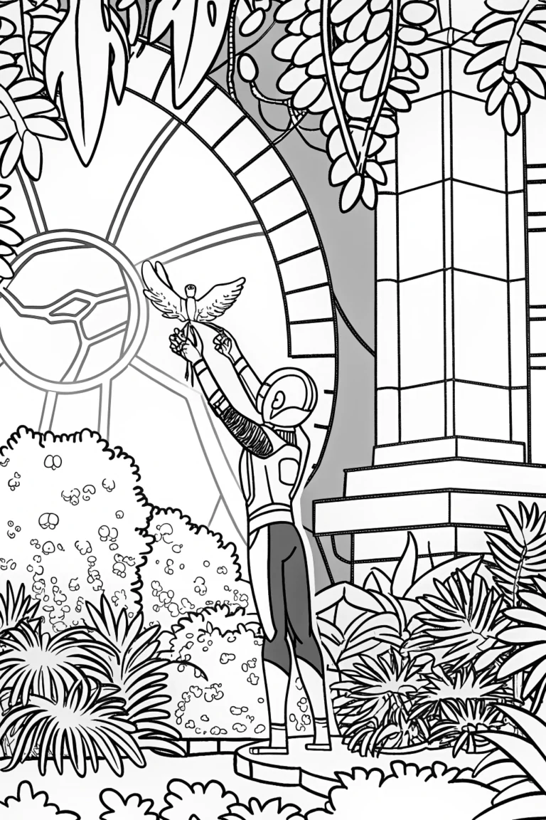 Miles Morales in the Tech Jungle Coloring Page coloring pages