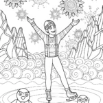 Blippi’s Adventure on the Ice Rink Coloring Page