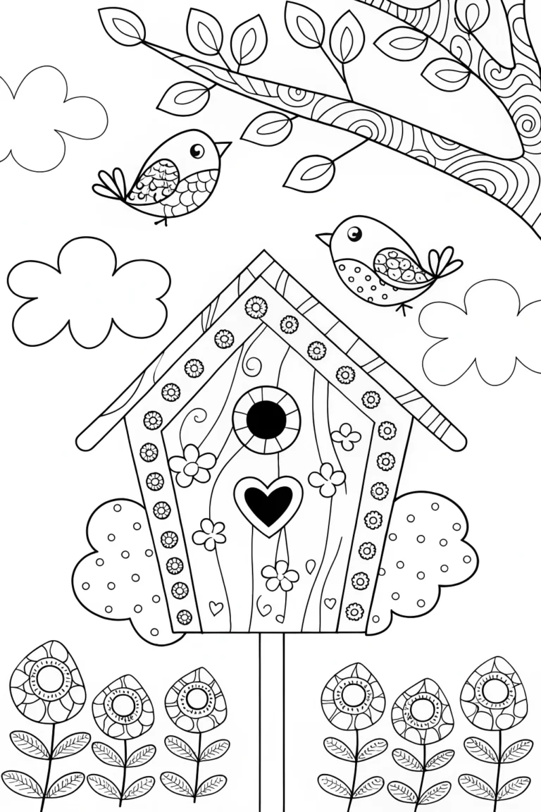 Heartful Harmony Coloring Page coloring pages