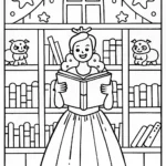 Barbie’s Enchanted Bookshop Adventure Coloring Page