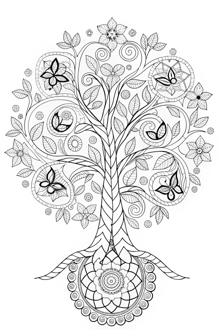 Circle of Life Mandala Coloring Page coloring pages