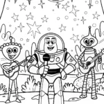 Buzz Lightyear’s Cosmic Musical Adventure Coloring Page